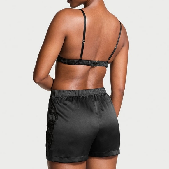 Victoria Secret Jaguar Satin Triangle Bralette And Boxer Short Size XL NWT - Picture 3 of 14